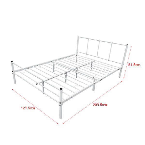Struttura Letto in Metallo con Testiera e Pediera con Materasso a Schiuma Fredda 90/120/140 x 200cm - Grigio/Bianco
