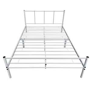 Struttura Letto in Metallo con Testiera e Pediera con Materasso a Schiuma Fredda 90/120/140 x 200cm - Grigio/Bianco