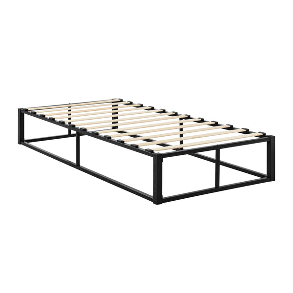 Metallbett Kreta mit Kaltschaummatratze Schwarz in versch. Größen [en.casa]