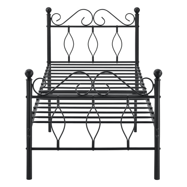 Metallbett Apolda bis 300kg versch. Größen Schwarz en.casa