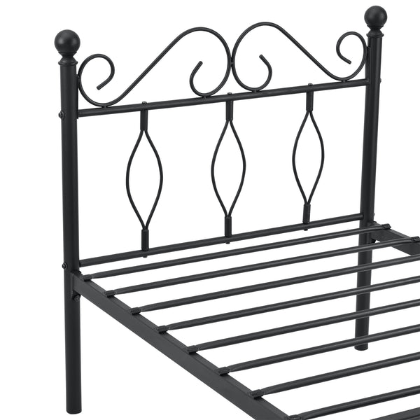 Metallbett Apolda bis 300kg versch. Größen Schwarz en.casa