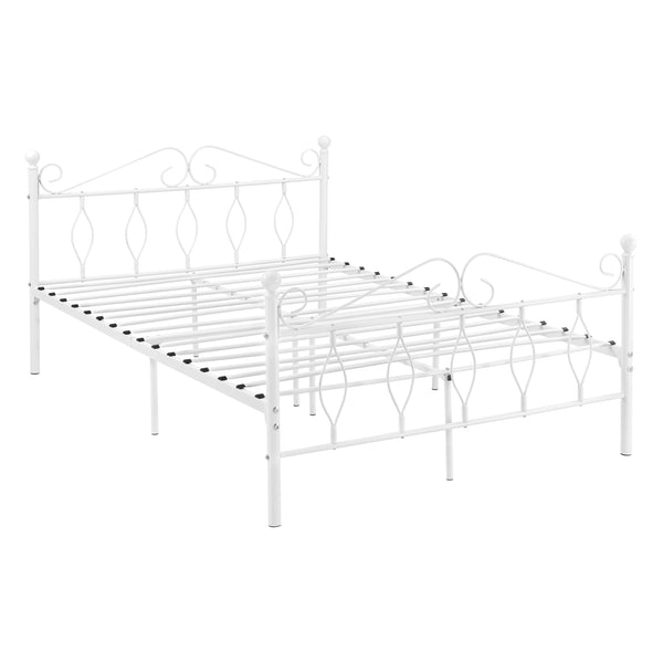 Cadre de Lit Apolda en Métal Plusieurs tailles Blanc Mat [en.casa]