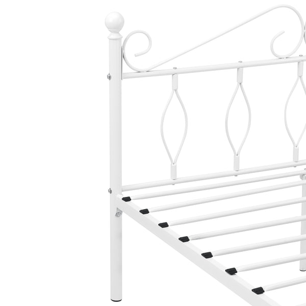 Cadre de Lit Apolda en Métal Plusieurs tailles Blanc Mat [en.casa]