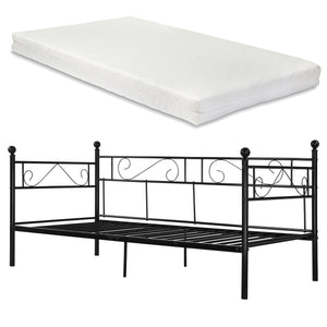 Metallbett Granada mit Matratze 90x200 cm Stahl [en.casa]
