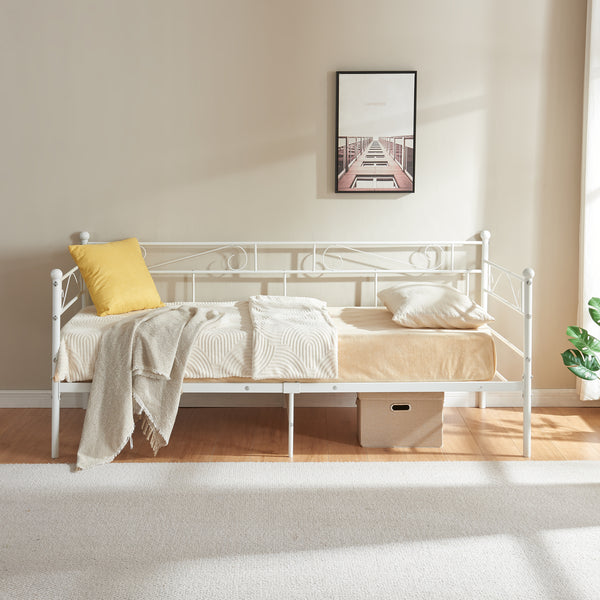 Divano Letto con Materasso 90x200 cm Sofa in Acciaio [en.casa]