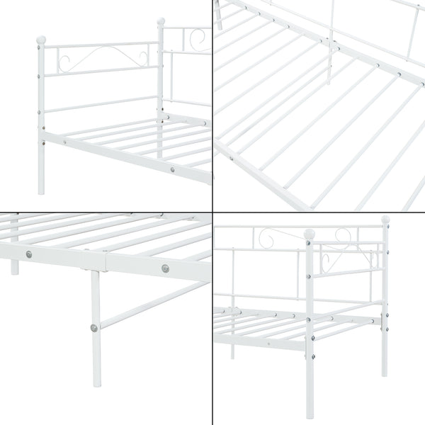 Divano Letto con Materasso 90x200 cm Sofa in Acciaio [en.casa]