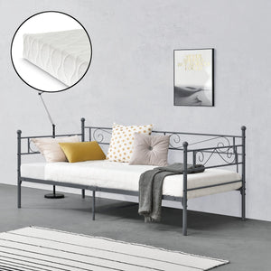 Metallbett Kerava 90x200 cm mit Kaltschaummatratze versch. Farben en.casa
