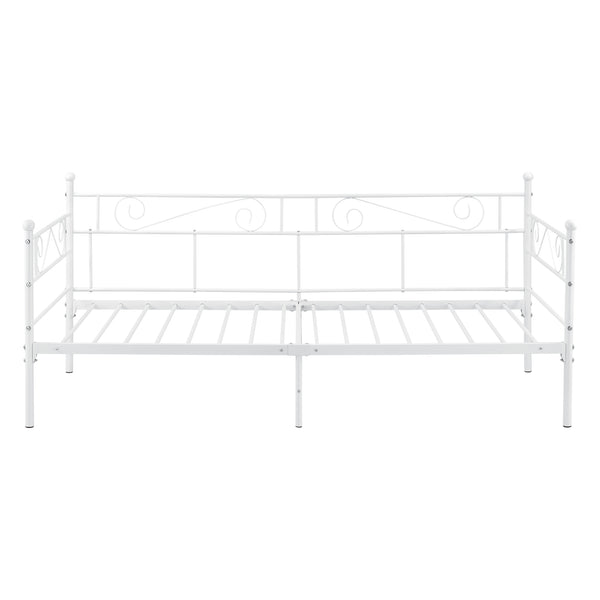 Divano Kerava in Acciaio Letto Singolo con Materasso a Schiuma Fredda 90 x 200 cm - Vari Colori [en.casa]

