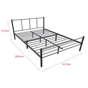 Cadre de Lit en Métal Laos avec Matelas Mousse à Froid Noir Mat [en.casa]