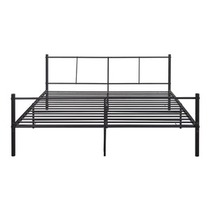 Cadre de Lit en Métal Laos avec Matelas Mousse à Froid Noir Mat [en.casa]