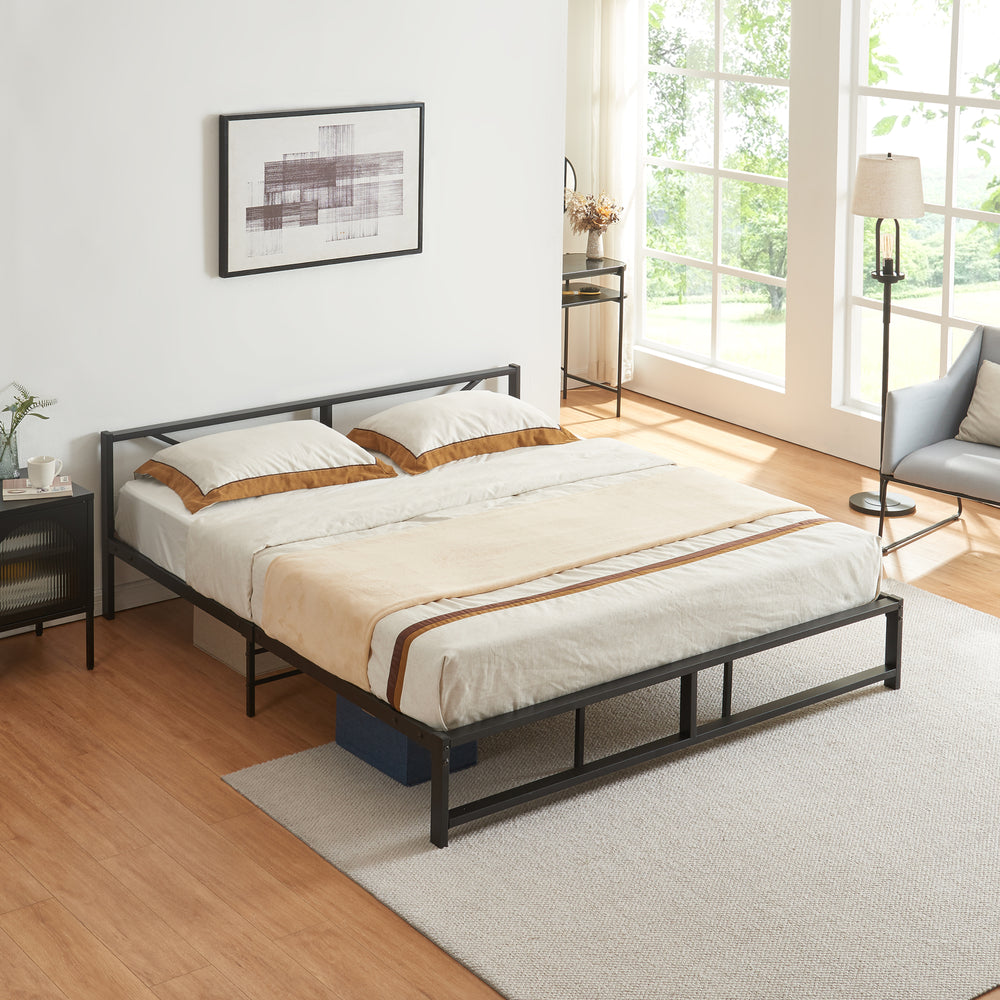 Metallbett Meran Stahl Schwarz [en.casa] - premiumXL