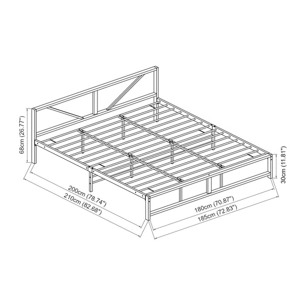 Metallbett Meran Stahl Schwarz [en.casa]