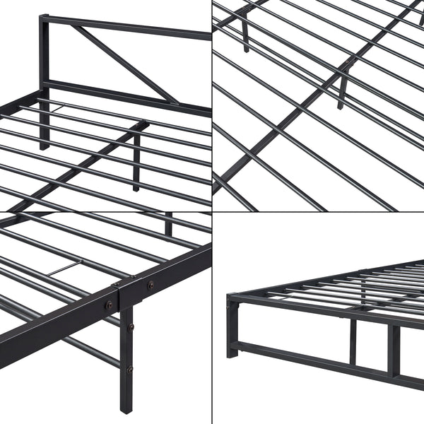 Metallbett Meran Stahl Schwarz [en.casa]