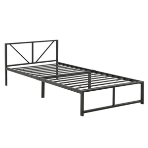 Metallbett Meran Stahl Schwarz [en.casa]