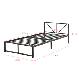 Metallbett Meran Stahl Schwarz [en.casa]