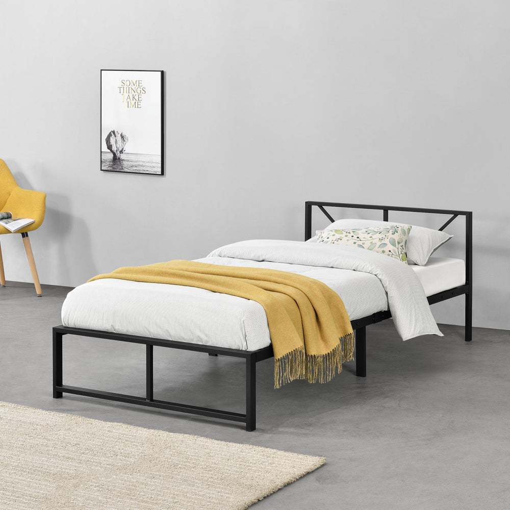 Metallbett Meran Stahl Schwarz [en.casa] - premiumXL