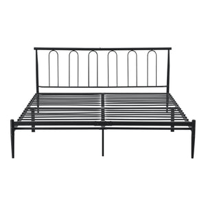 Struttura Letto in Metallo con Testiera Alta 200x140/180 cm Letto Matrimoniale - Nero