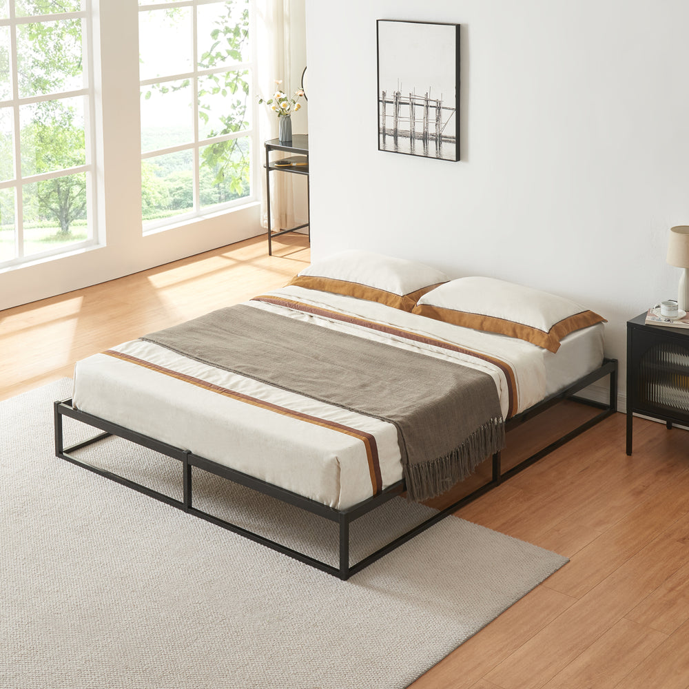 Struttura Letto Trerunta in Acciaio Nero [en.casa]