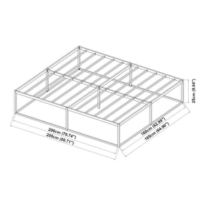 Metallbett Trerunta mit Matratze Stahl Schwarz [en.casa]