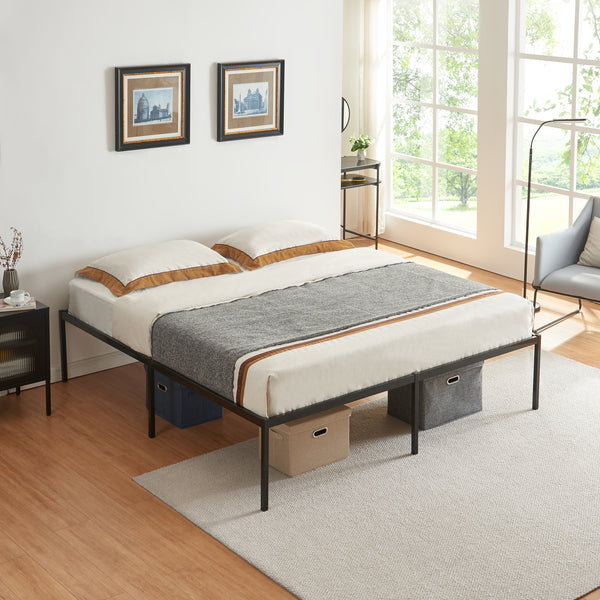 Metallbett Vårdö mit Matratze [en.casa]