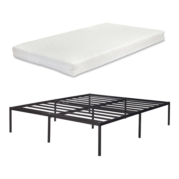 Metallbett Vårdö mit Matratze [en.casa]