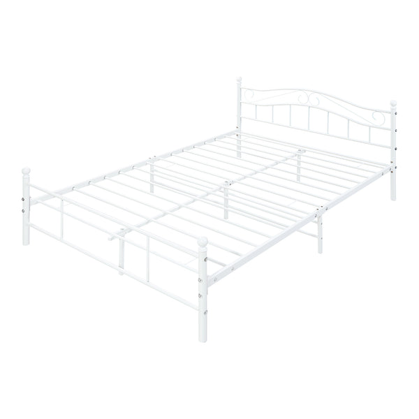 Letto Florenz in Acciaio con Testiera Decorativa e Materasso [en.casa]
