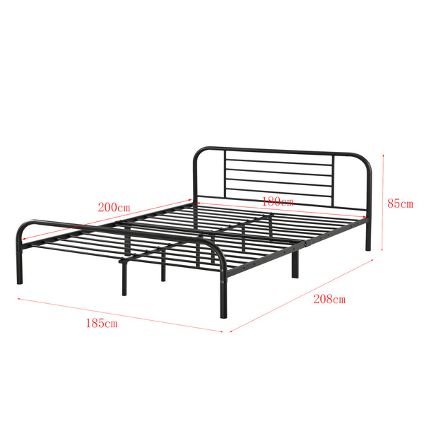 Cadre de Lit Atammik en Métal Matelas Plusieurs tailles Noir [neu.haus] [en.casa]