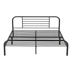 Cadre de Lit Atammik en Métal Matelas Plusieurs tailles Noir [neu.haus] [en.casa]
