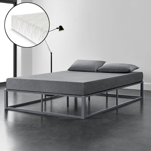 Metallbett Kreta mit Kaltschaummatratze in versch. Farben und Größen [en.casa]