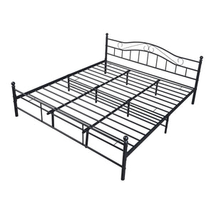 Letto Florenz in Acciaio con Testiera Decorativa e Materasso [en.casa]