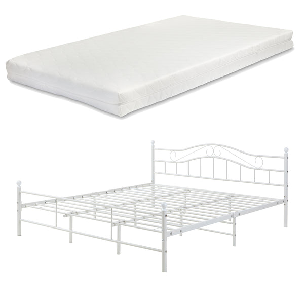 Metallbett Florenz mit Matratze [en.casa]