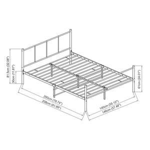 Letto Laos in Acciaio con Materasso [en.casa]