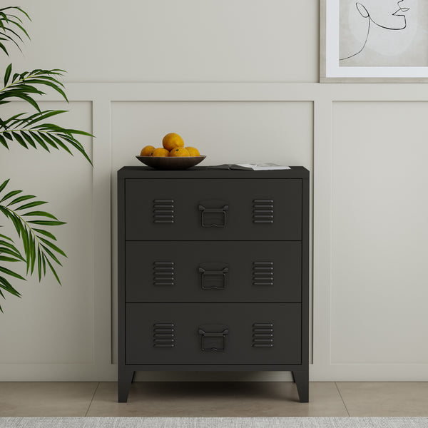 Commode métallique Hämeenlinna acier 72 x 60 x 40 cm [en.casa]