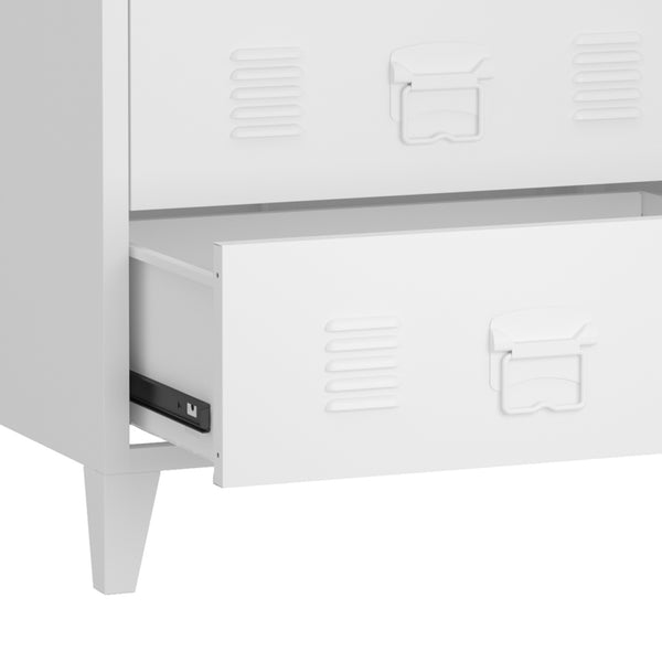 Commode métallique Hämeenlinna acier 72 x 60 x 40 cm [en.casa]