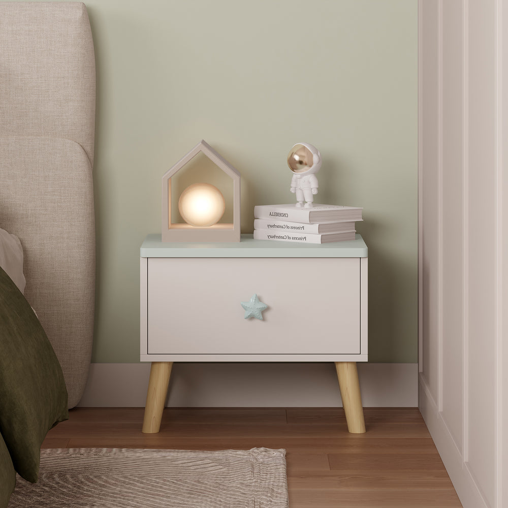 Comodino per Bambini Sandnes con Cassetto [en.casa]