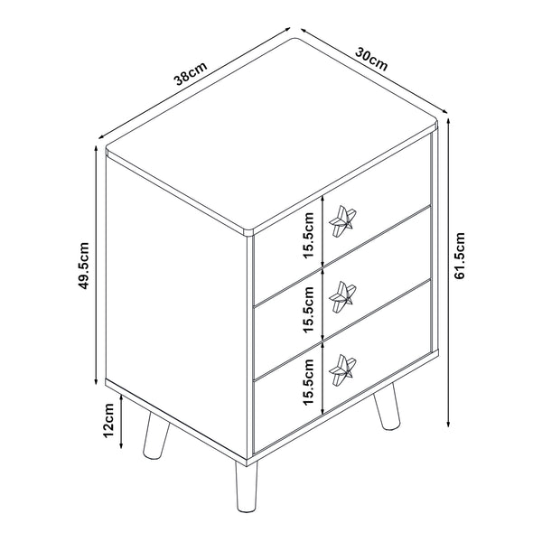 Commode pour enfants Sandnes 62 x 38 x 30 cm [en.casa]