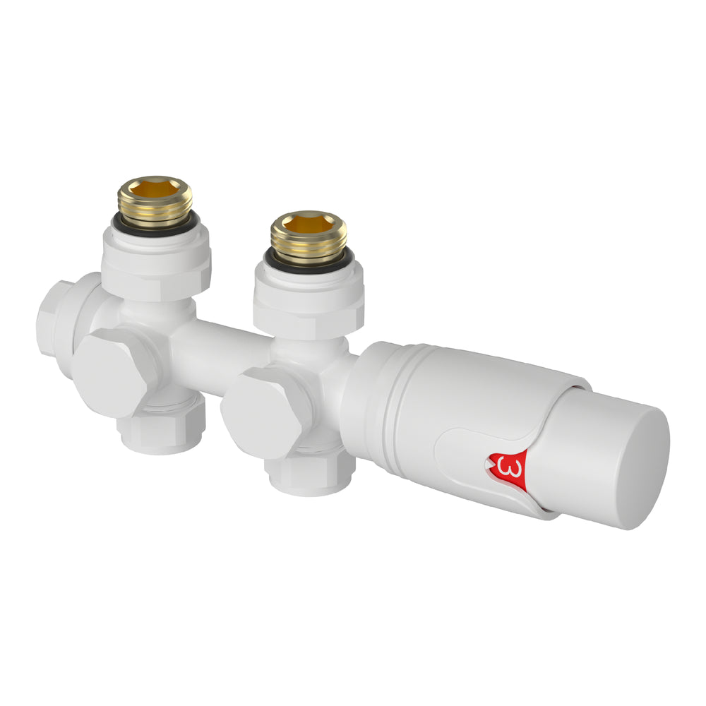 Vanne thermostatique kit multibloc pour radiateur Gloppen laiton [neu.haus]