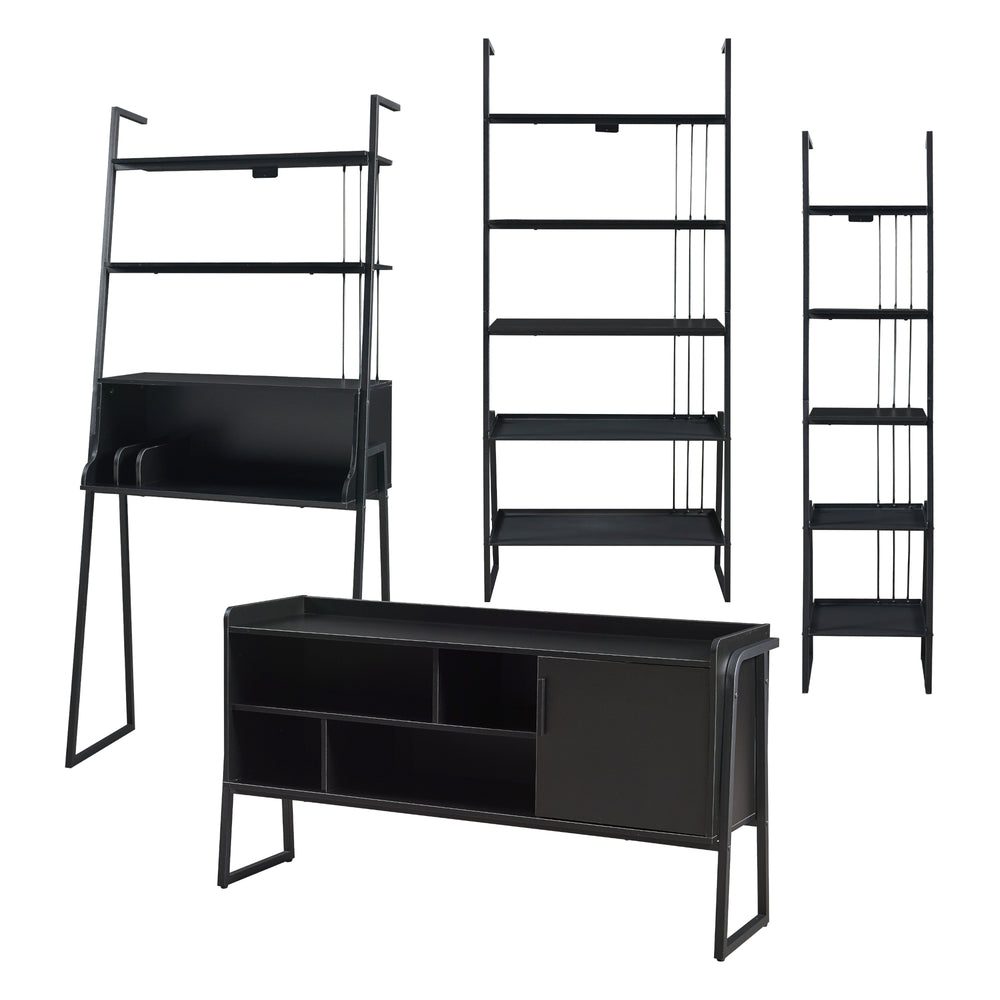 Ensemble de meubles Storfjord noir [en.casa]