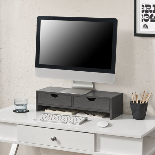 Support d'écran Mänttä avec 2 tiroirs 50x18x13cm en différentes couleurs [en.casa] - premiumXL