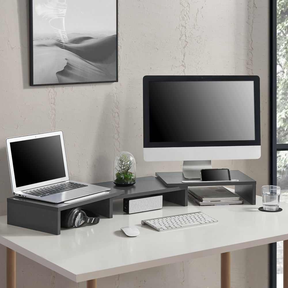 Supporto per monitor Vilppula 79x27x10,5cm in diversi colori [en.casa] - premiumXL