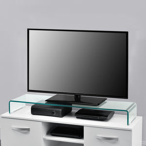 Supporto di Rialzo Monitor/TV/PC Portatile Mobile in Vetro Base per Schermi