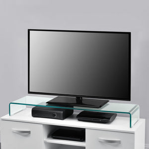 Supporto di Rialzo Monitor/TV/PC Portatile Mobile in Vetro Base per Schermi