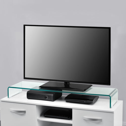 Supporto di Rialzo Monitor/TV/PC Portatile Mobile in Vetro Base per Schermi