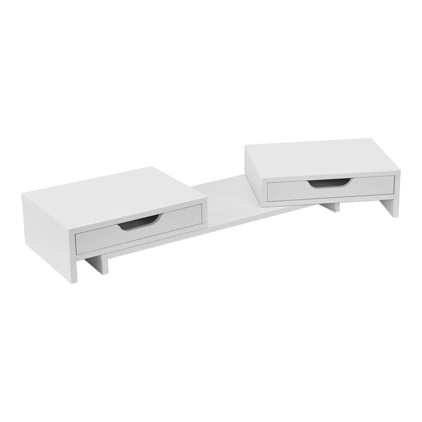 Monitorständer Marttila mit 2 Schubladen 60x22x11cm in versch. Farben [en.casa]