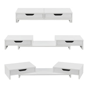 Monitorständer Marttila mit 2 Schubladen 60x22x11cm in versch. Farben [en.casa]