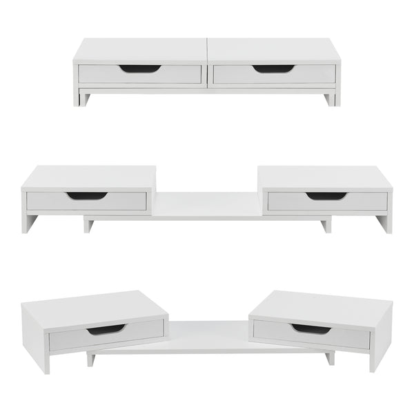 Monitorständer Marttila mit 2 Schubladen 60x22x11cm in versch. Farben [en.casa]