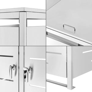 Mülltonnen Verkleidung Fahrenwalde für 1/2/3 Tonnen Edelstahl Silber [en.casa]