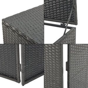 Mülltonnen Verkleidung Widnau für 1/2 Mülltonnen Polyrattan Dunkelgrau [en.casa]