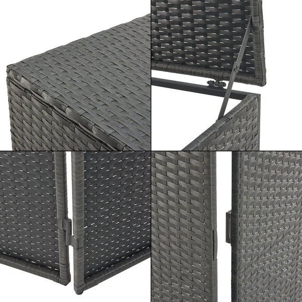 Mülltonnen Verkleidung Widnau für 1/2 Mülltonnen Polyrattan Dunkelgrau [en.casa]