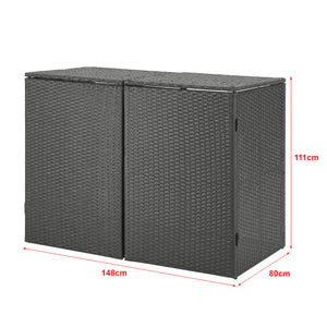 Mülltonnen Verkleidung Widnau für 1/2 Mülltonnen Polyrattan Dunkelgrau [en.casa]